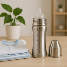 Ganesh Stainless Steel Baby Feeding Bottle, Milk Bottle for New Born / Infants / Toddler Up to 3 Years, BFA Free (250 ML Approx)
