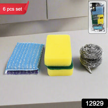 Microfiber Kitchen Cleaning Set - 6-Piece Sponge & Scouring Pad Collection